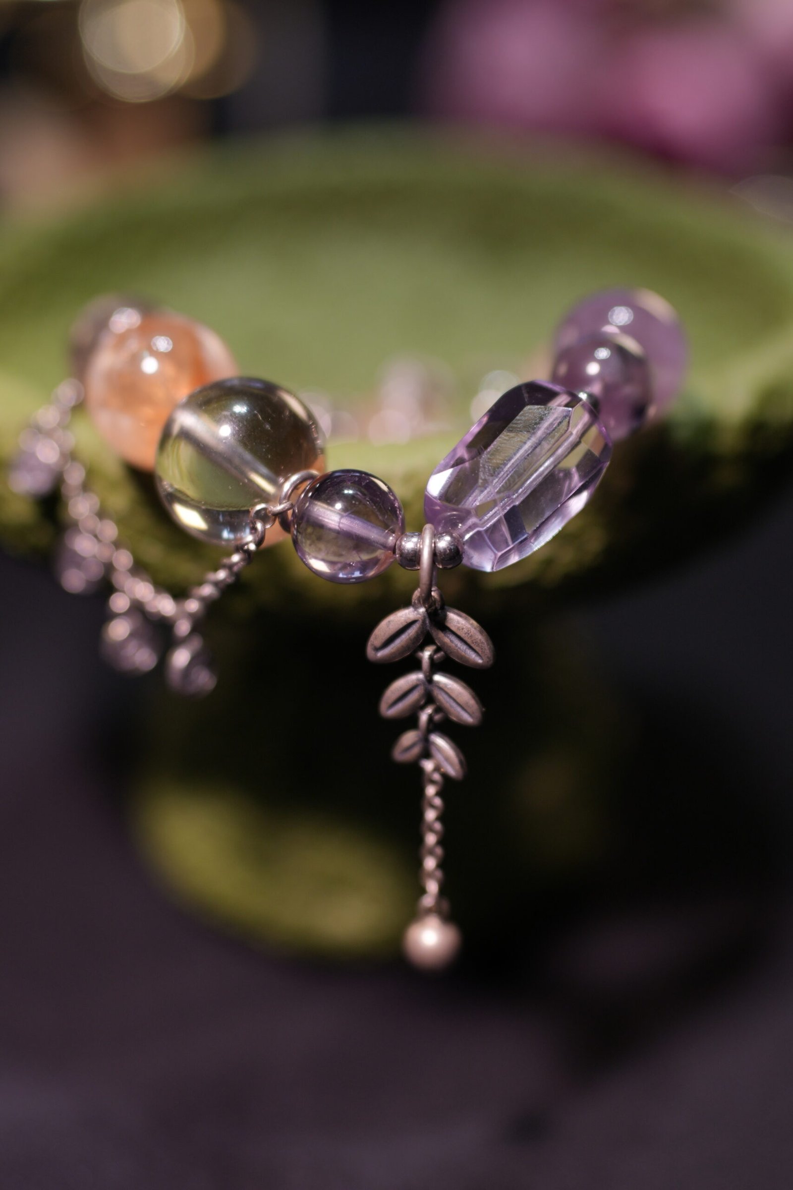 The "Spirit & Abundance" Amethyst and Golden Rutilated Citrine Feng Shui Chakra Bracelet - Image 4