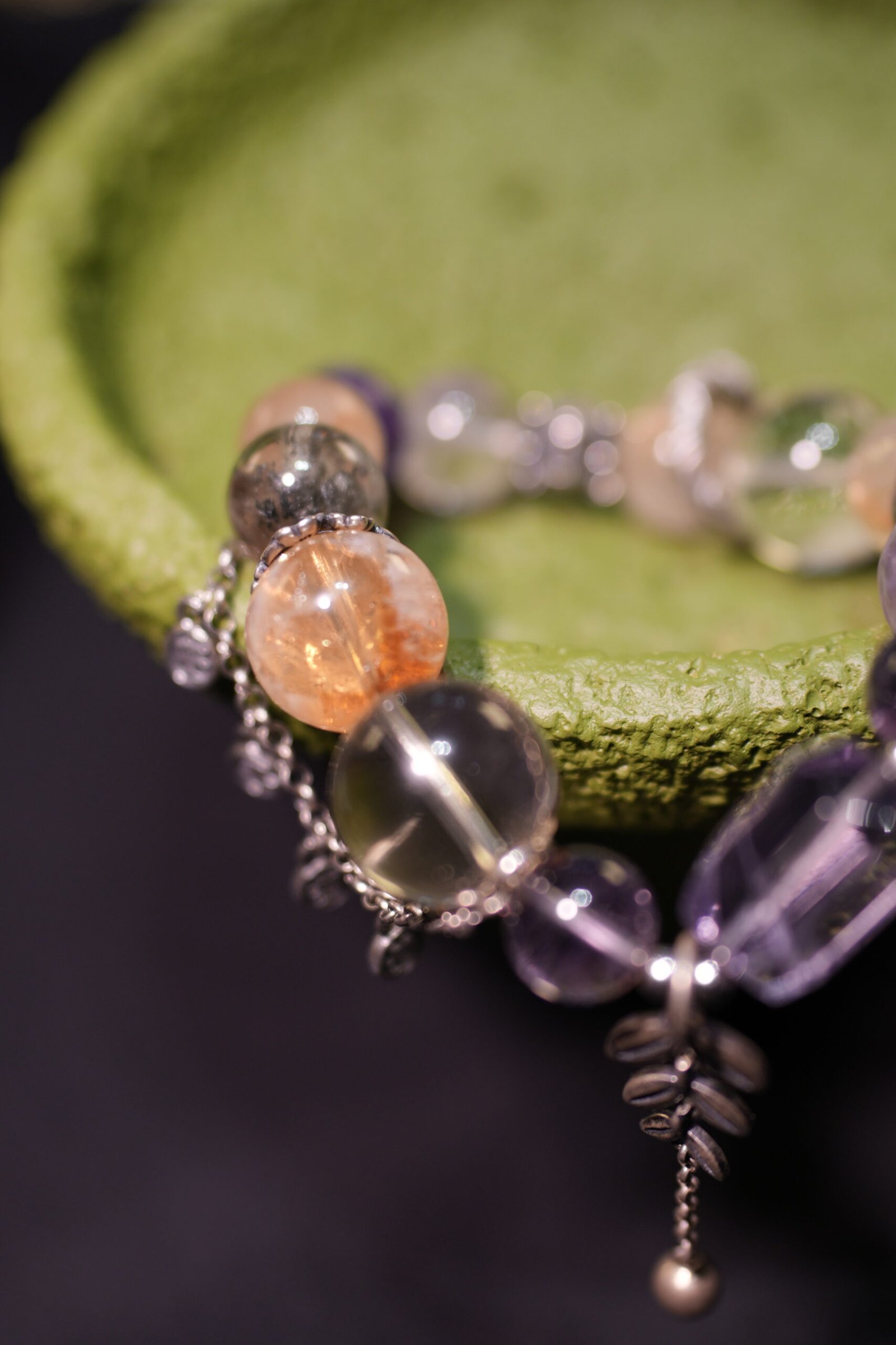 The "Spirit & Abundance" Amethyst and Golden Rutilated Citrine Feng Shui Chakra Bracelet - Image 3