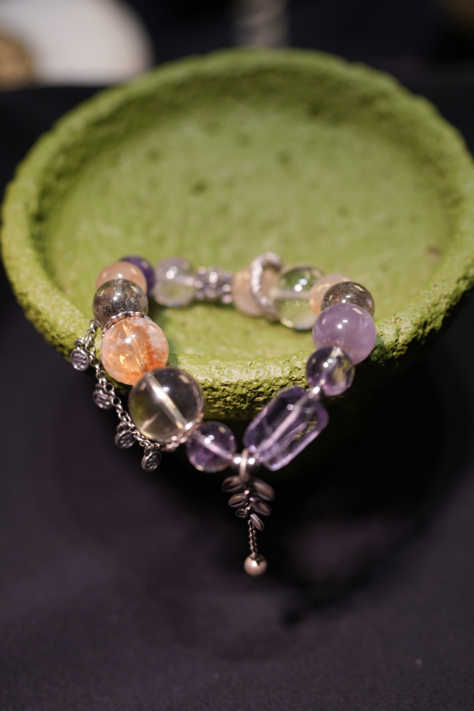 The "Spirit & Abundance" Amethyst and Golden Rutilated Citrine Feng Shui Chakra Bracelet - Image 2