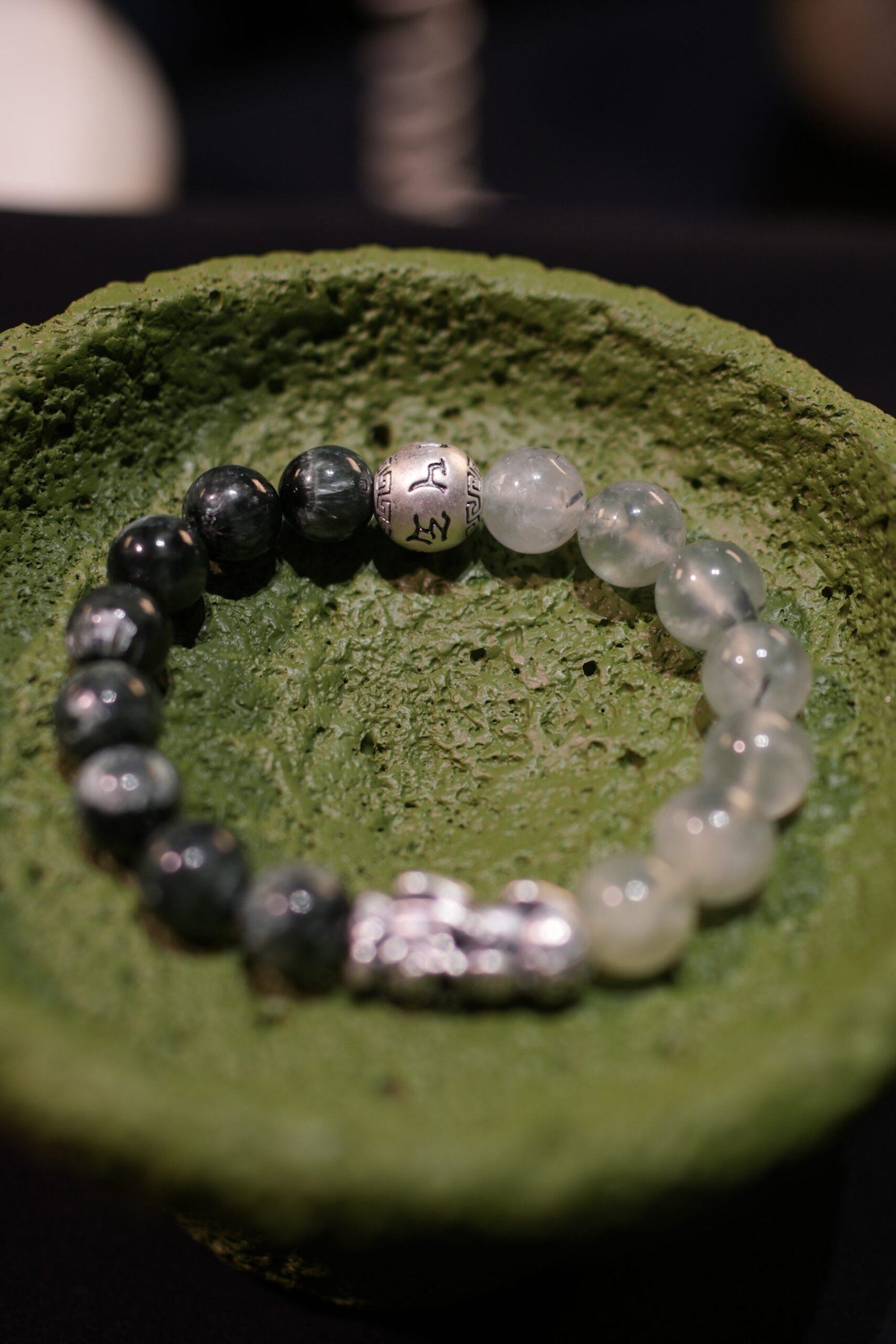Green Ghost & Grape Stone Feng Shui Wealth Bracelet with Pixiu - Image 4