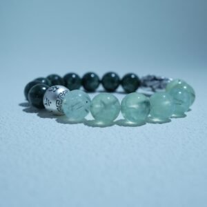 Lumoola Green Phantom crystal bracelet for healing the Heart Chakra and balancing the Wood Element in Feng Shui.