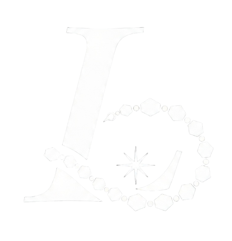 Lumoola brand logo featuring a stylized 'L' monogram with a coiled beaded serpent, star, and crescent moon.