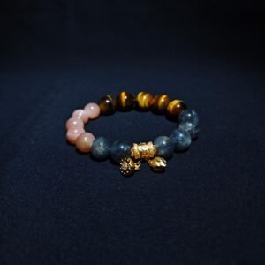 Lumoola Tiger's Eye and Orange Moonstone bracelet for confidence and creative flow